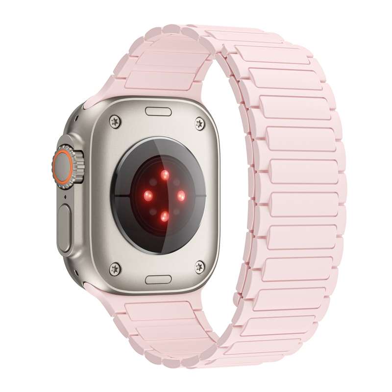 For Apple Watch Series 3 38mm Magnetic Loop Silicone Watch Band(Pink)