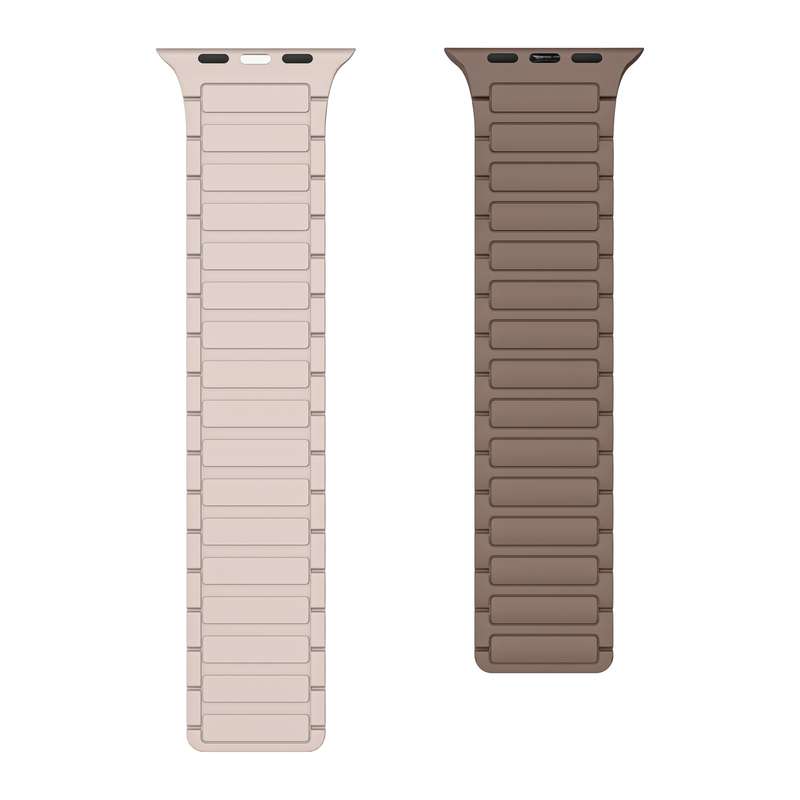 For Apple Watch 38mm Magnetic Loop Silicone Watch Band(Brown Apricot)