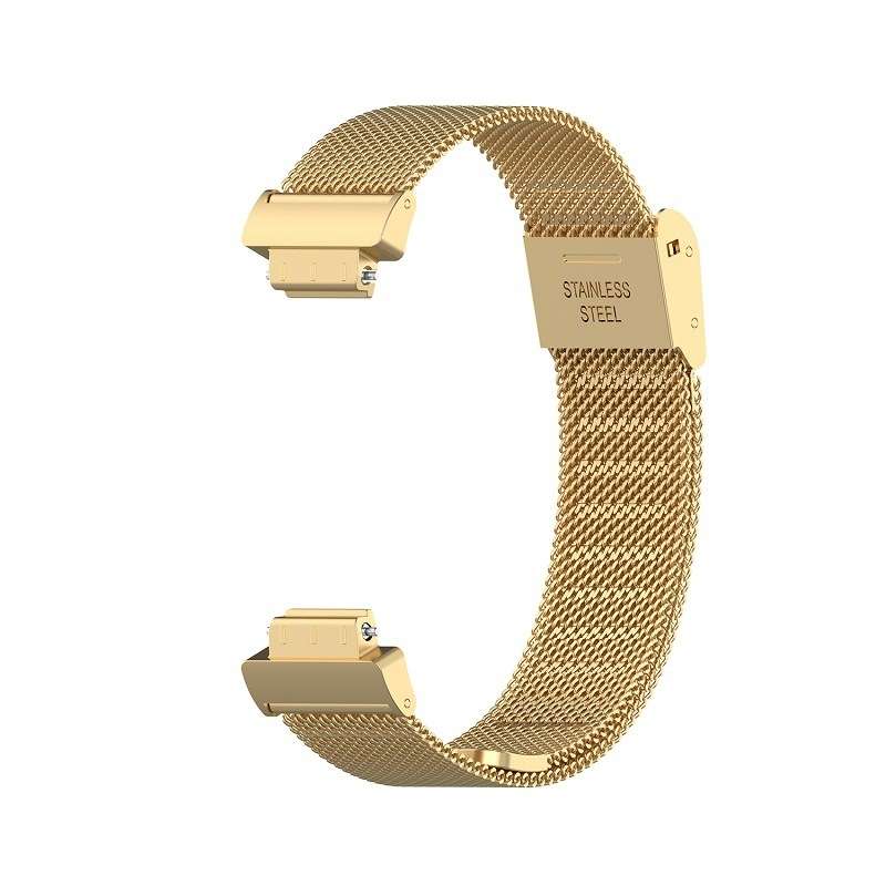 For Fitbit Inspire 3 Buckle Fine Mesh Stainless Ssteel Watch Band(Gold)