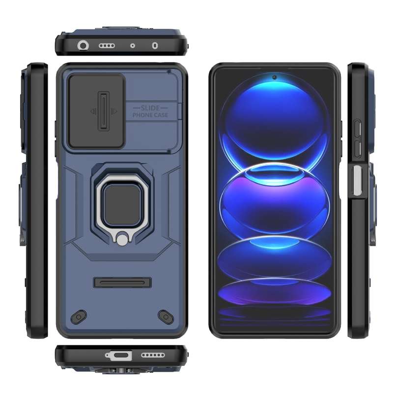 For Xiaomi Redmi Note 12 Pro+ 5G Global Sliding Camshield TPU + PC Shockproof Phone Case with Holder