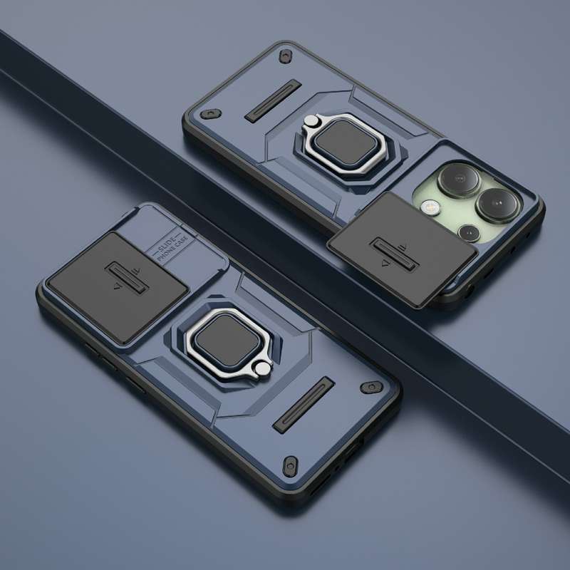 For Xiaomi Redmi Note 13 4G Global Sliding Camshield TPU + PC Shockproof Phone Case with Holder