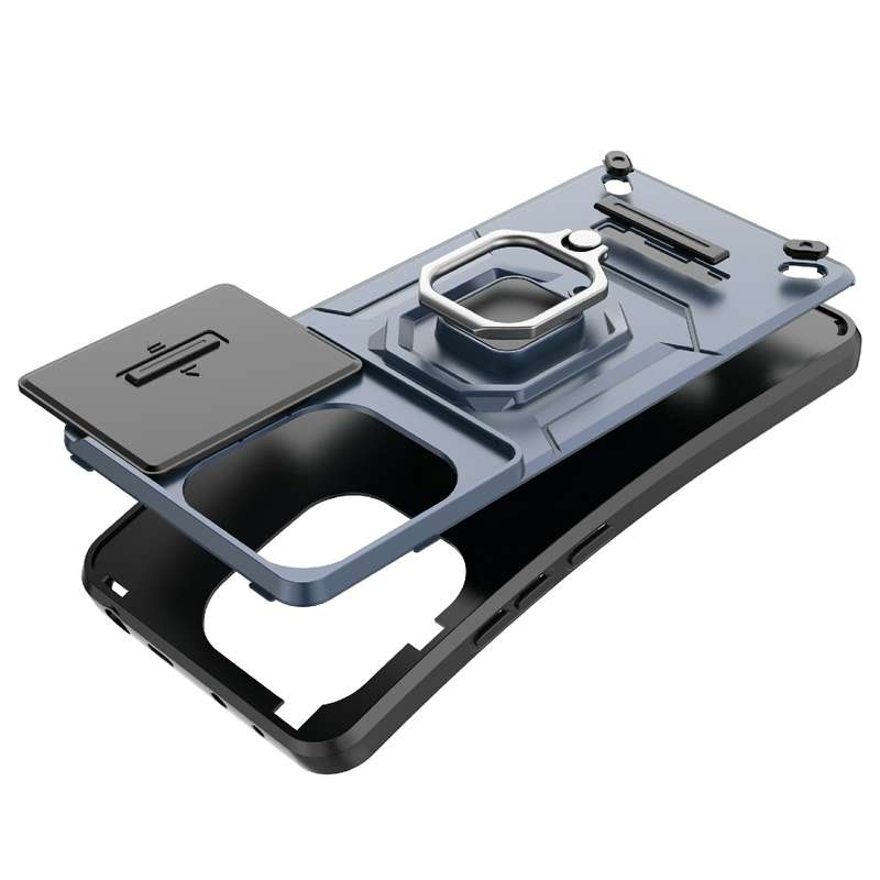 For Xiaomi Redmi Note 13 4G Global Sliding Camshield TPU + PC Shockproof Phone Case with Holder