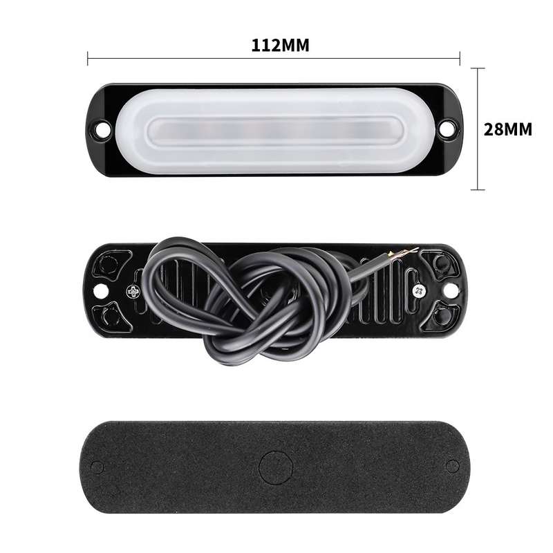 DC12V-24V / 18W Car Truck Emergency Strobe Flash Warning Light 6LEDs Ultra-thin Side Lights(Blue)