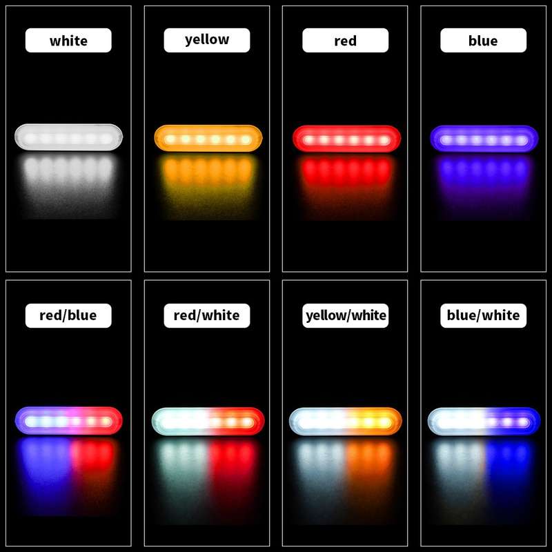 DC12V-24V / 18W Car Truck Emergency Strobe Flash Warning Light 6LEDs Ultra-thin Side Lights(Blue)