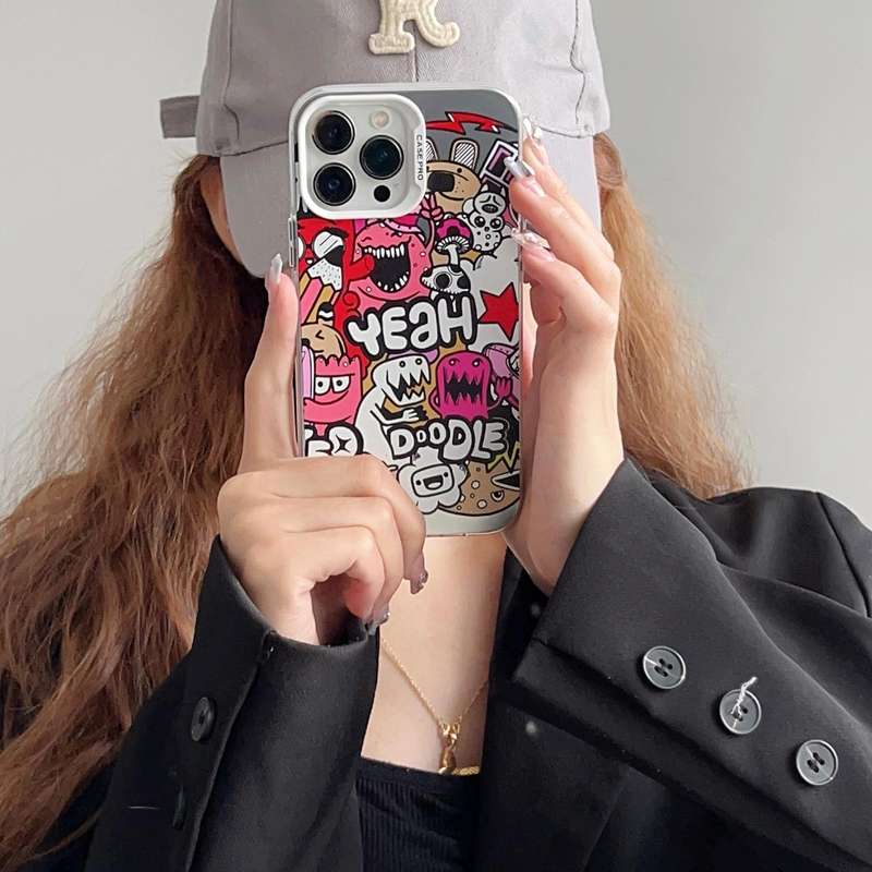 For iPhone 15 Electroplated Silver Series PC Protective Phone Case(Love Writing)