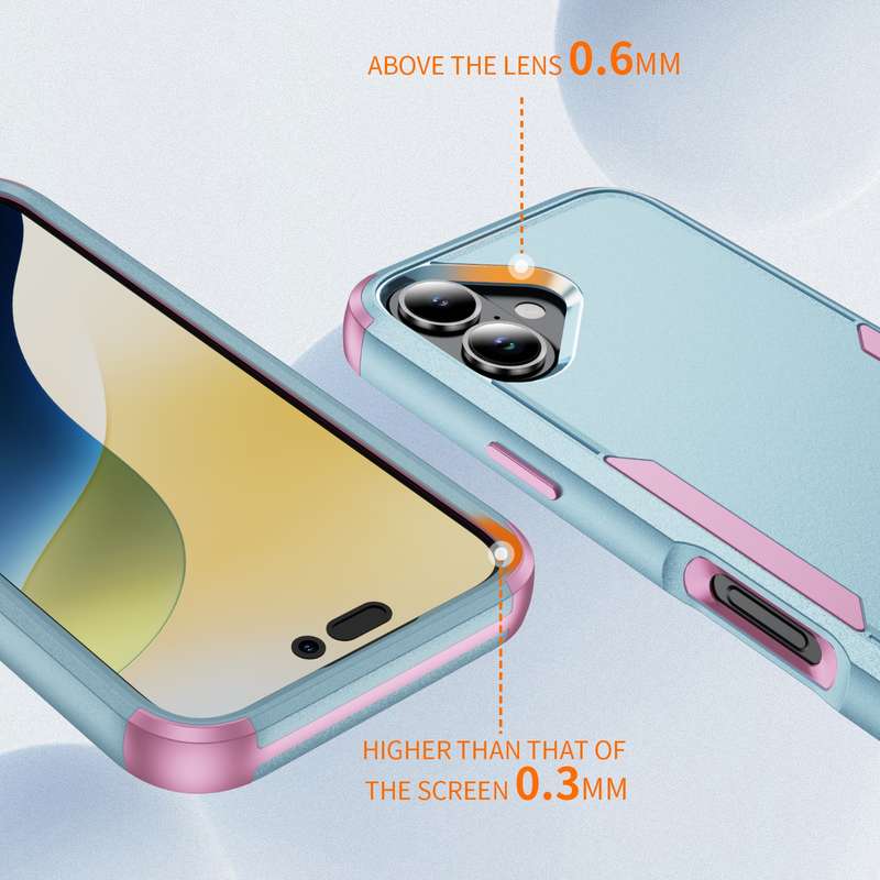 For iPhone 16 Plus Commuter Shockproof TPU + PC Phone Case(Grey Green+Pink)
