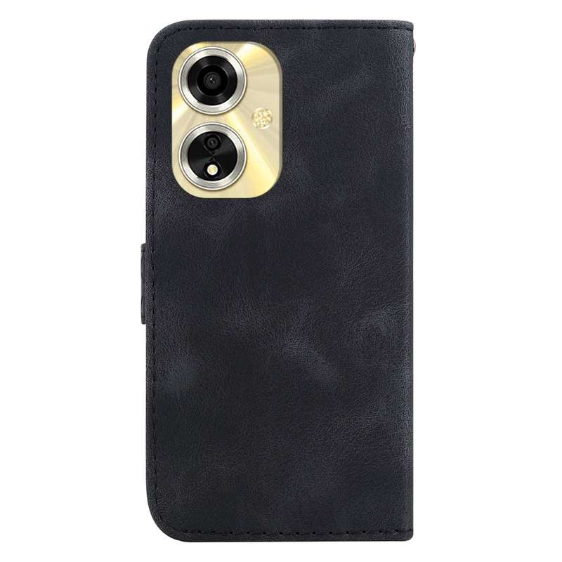 For OPPO A59 5G / A2M 7-shaped Embossed Leather Phone Case(Black)