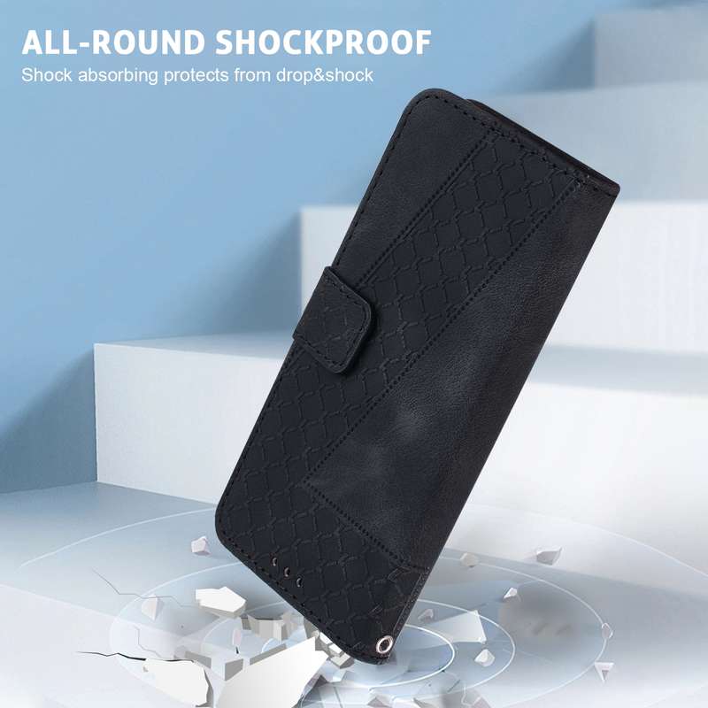 For OPPO A59 5G / A2M 7-shaped Embossed Leather Phone Case(Black)