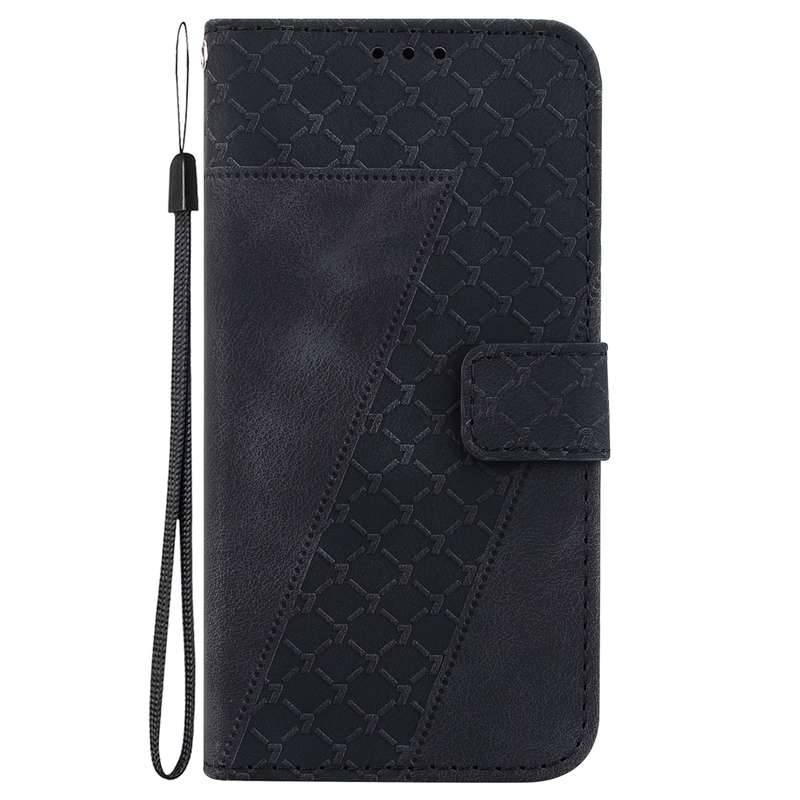 For OPPO Reno11 Global 7-shaped Embossed Leather Phone Case(Black)