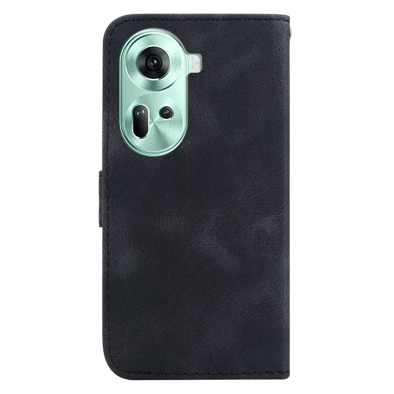 For OPPO Reno11 Global 7-shaped Embossed Leather Phone Case(Black)