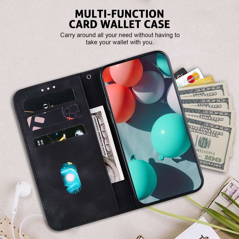 For OPPO Reno11 Global 7-shaped Embossed Leather Phone Case(Black)