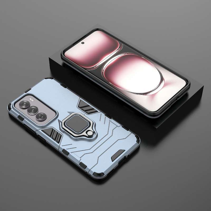 For OPPO Reno12 Pro Global PC + TPU Shockproof Protective Phone Case with Magnetic Ring Holder(