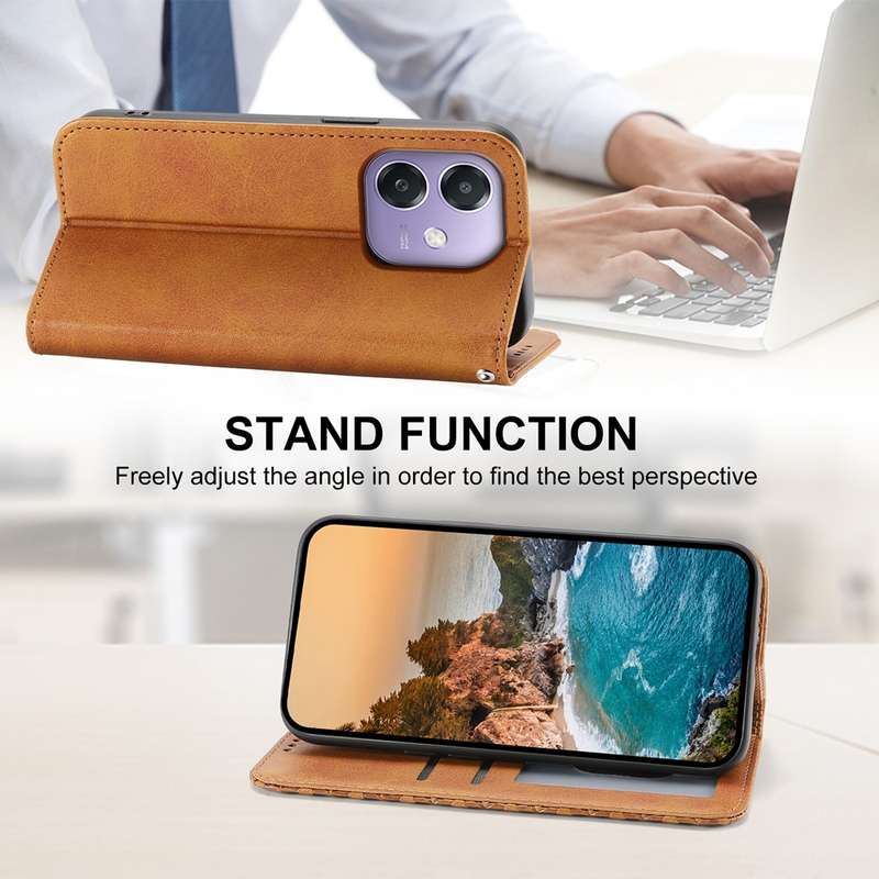 For OPPO A3 4G / 5G / A3X 4G / 5G India Cubic Grid Calf Texture Magnetic Leather Phone Case(Black)