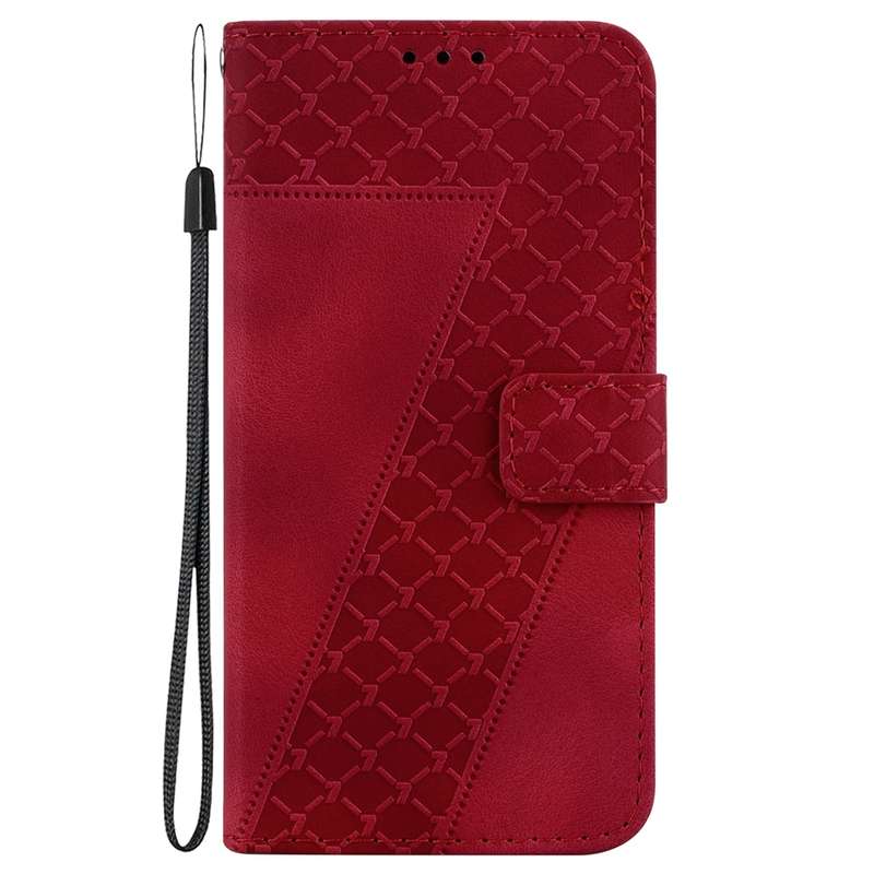 For Xiaomi Redmi Note 13 Pro 5G 7-shaped Embossed Leather Phone Case(Red)