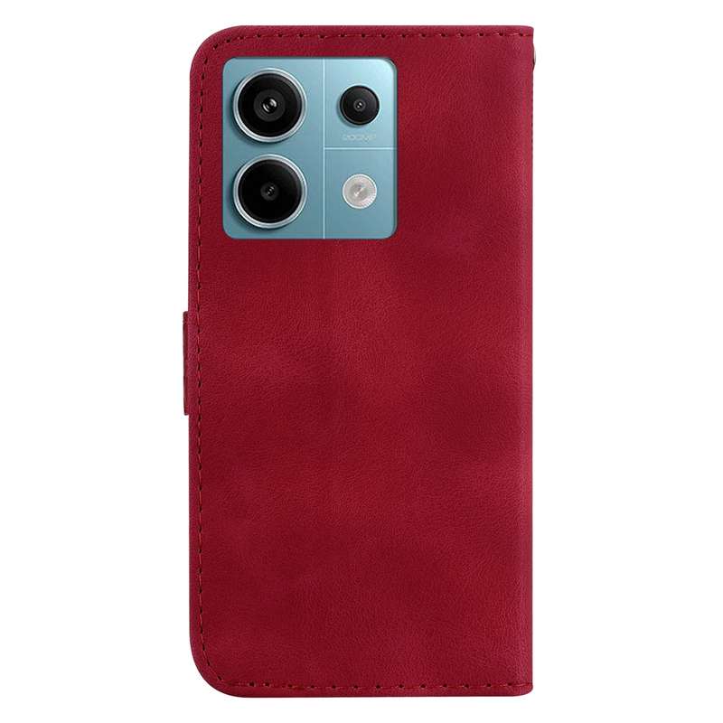 For Xiaomi Redmi Note 13 Pro 5G 7-shaped Embossed Leather Phone Case(Red)