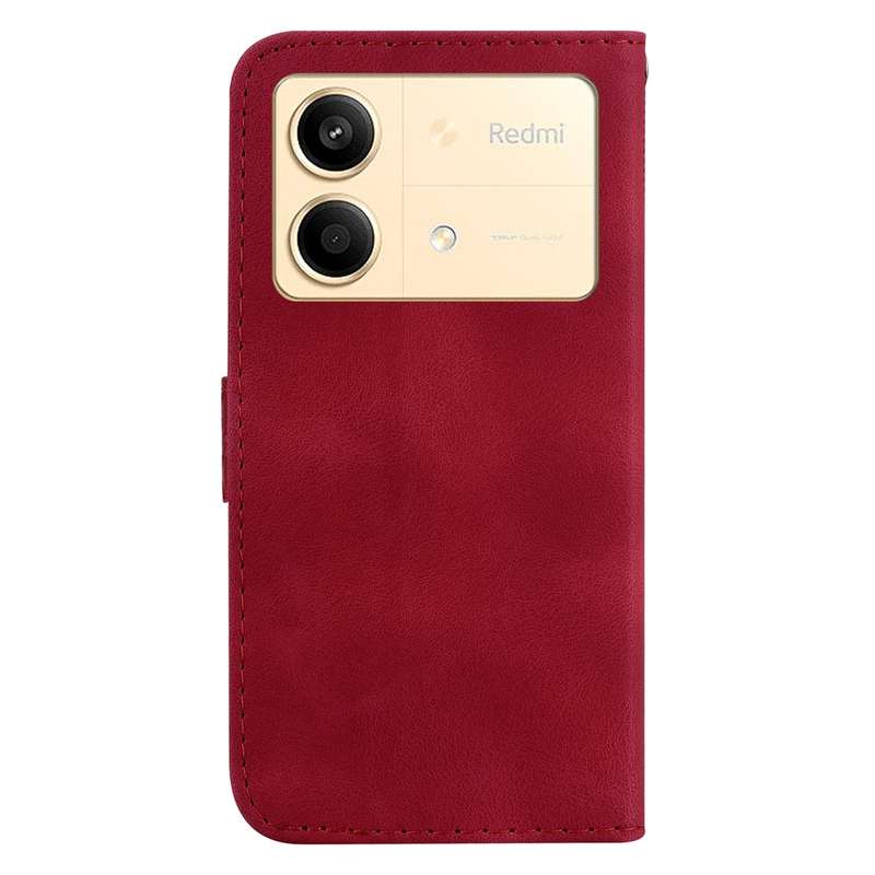 For Xiaomi Redmi Note 13R Pro 7-shaped Embossed Leather Phone Case(Red)