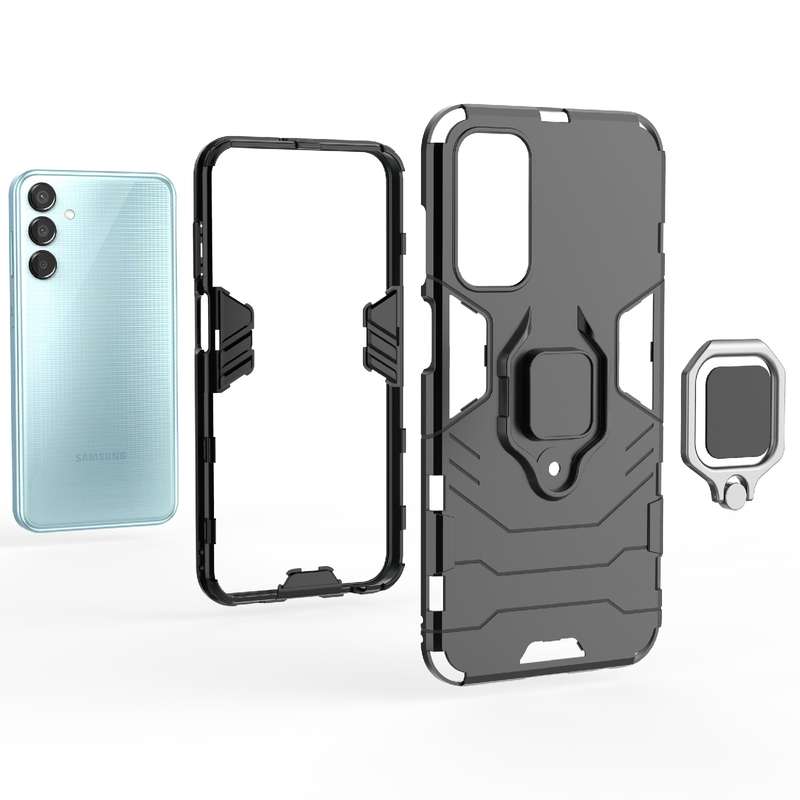 For Samsung Galaxy M15 5G PC + TPU Shockproof Protective Phone Case with Magnetic Ring Holder(R