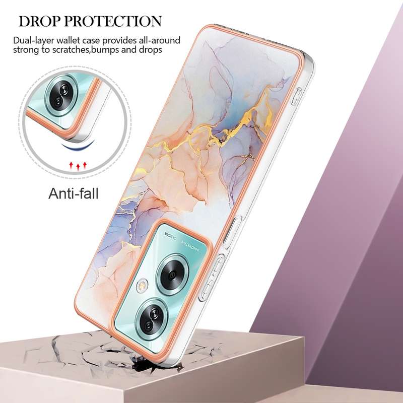 For OPPO A79 5G Global Electroplating IMD TPU Phone Case(White Marble)