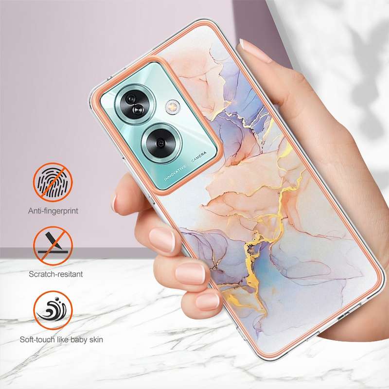 For OPPO A79 5G Global Electroplating IMD TPU Phone Case(White Marble)