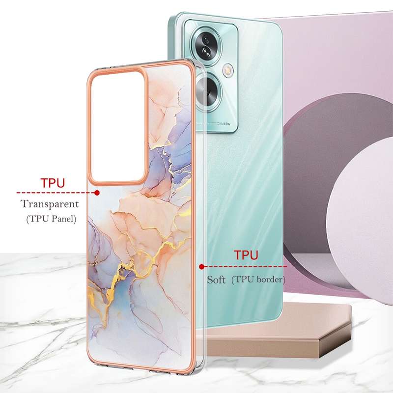 For OPPO A79 5G Global Electroplating IMD TPU Phone Case(White Marble)