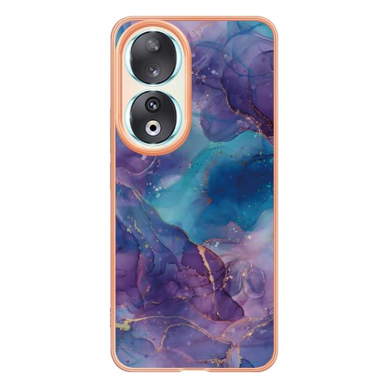 For Honor 90 5G Electroplating Marble Dual-side IMD Phone Case(Green 017)
