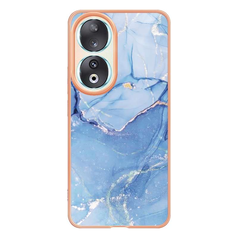 For Honor 90 5G Electroplating Marble Dual-side IMD Phone Case(Green 017)