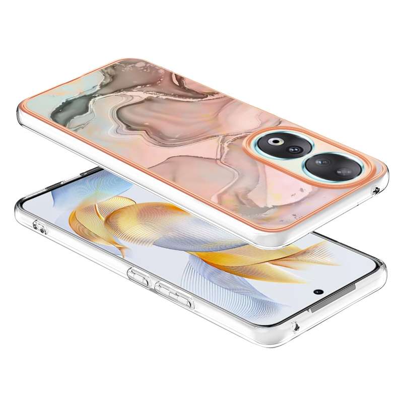 For Honor 90 5G Electroplating Marble Dual-side IMD Phone Case(Green 017)