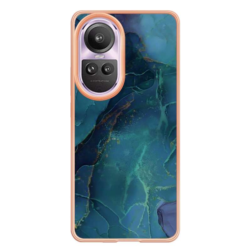 For OPPO Reno10 Pro 5G Global Electroplating Marble Dual-side IMD Phone Case(Pink 013)