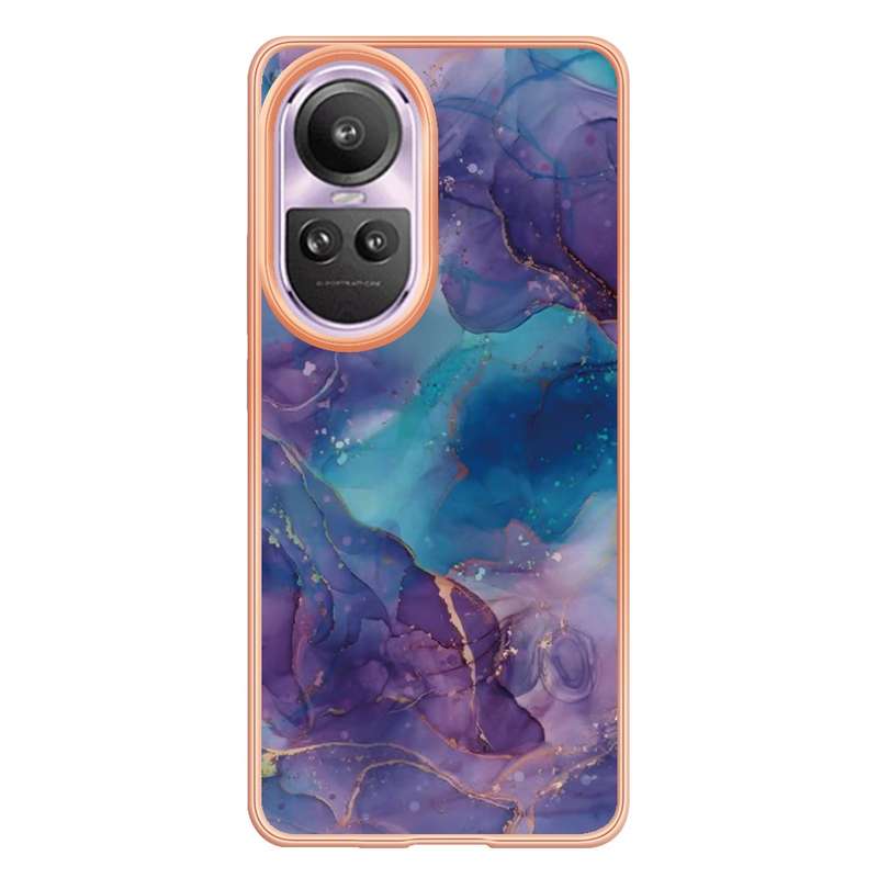 For OPPO Reno10 Pro 5G Global Electroplating Marble Dual-side IMD Phone Case(Pink 013)