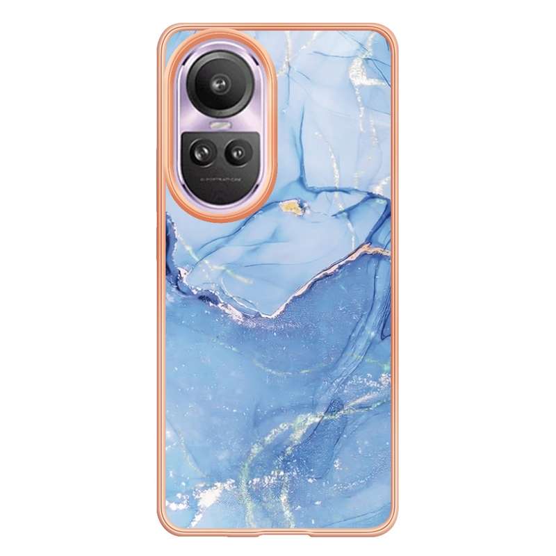 For OPPO Reno10 Pro 5G Global Electroplating Marble Dual-side IMD Phone Case(Pink 013)