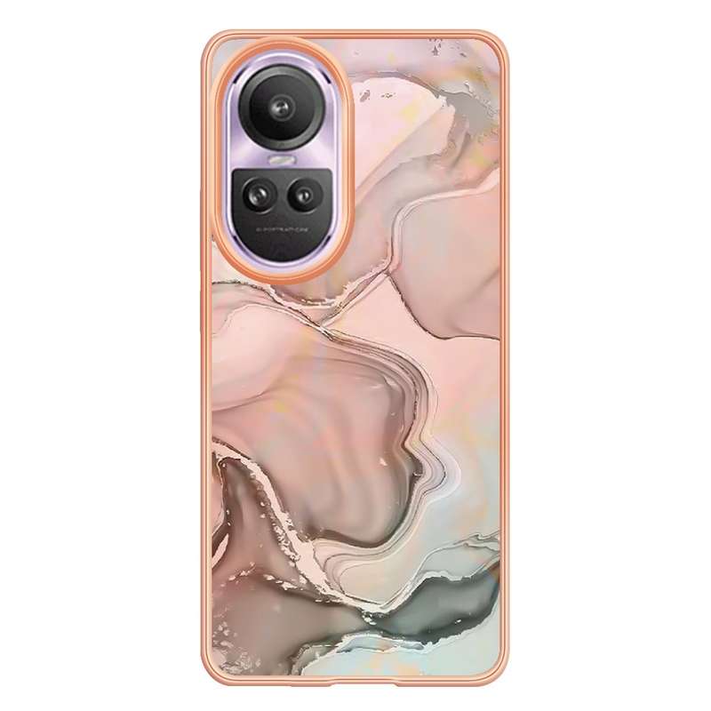 For OPPO Reno10 Pro 5G Global Electroplating Marble Dual-side IMD Phone Case(Pink 013)