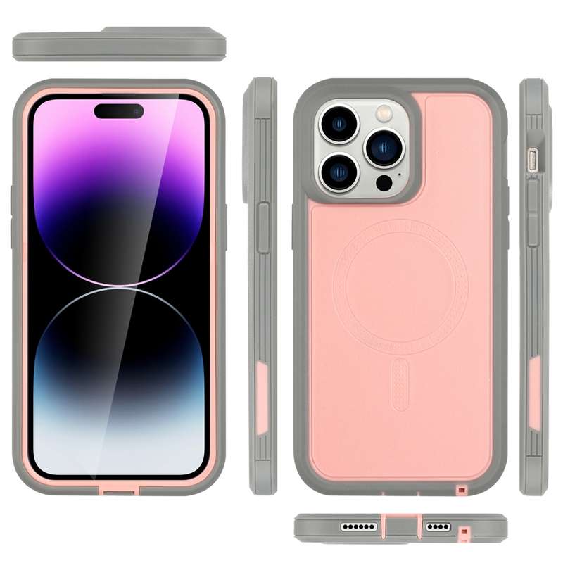 For iPhone 15 Pro Max Defender Series XT MagSafe Magnetic PC + TPU Shockproof Phone Case(Black)