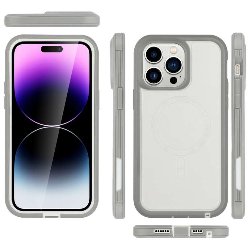 For iPhone 15 Pro Max Defender Series XT MagSafe Magnetic PC + TPU Shockproof Phone Case(Black)