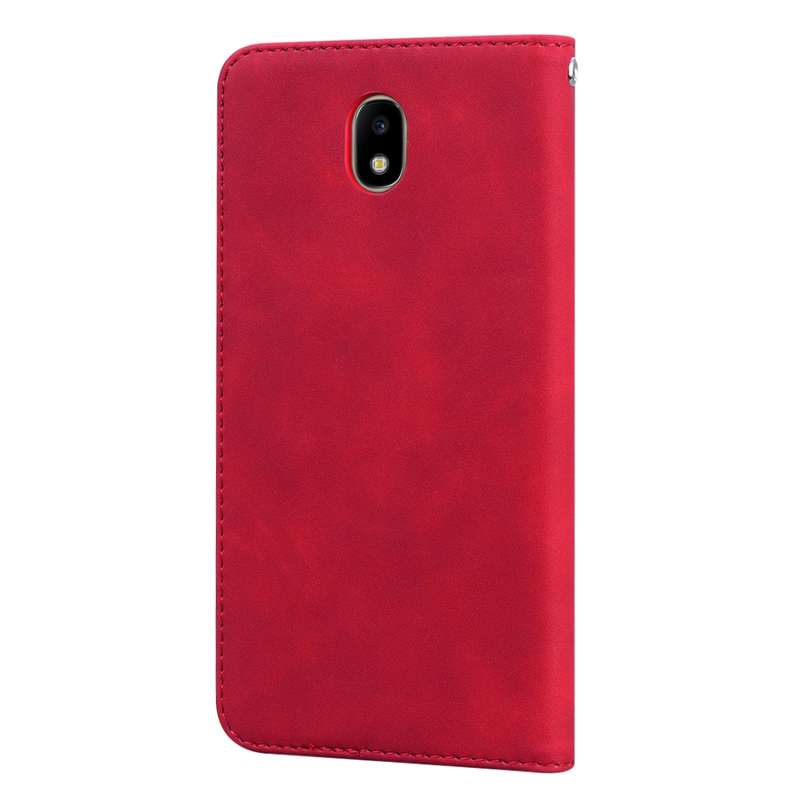 For Samsung Galaxy J7 / J730 (EU) Frosted Business Magnetic Horizontal Flip PU Leather Case with Hol