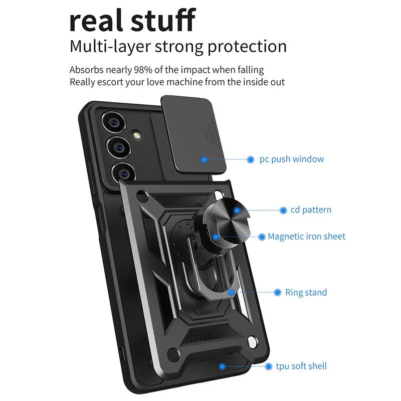 For Samsung Galaxy S23 FE 5G Sliding Camera Cover Design TPU+PC Phone Case(Red)
