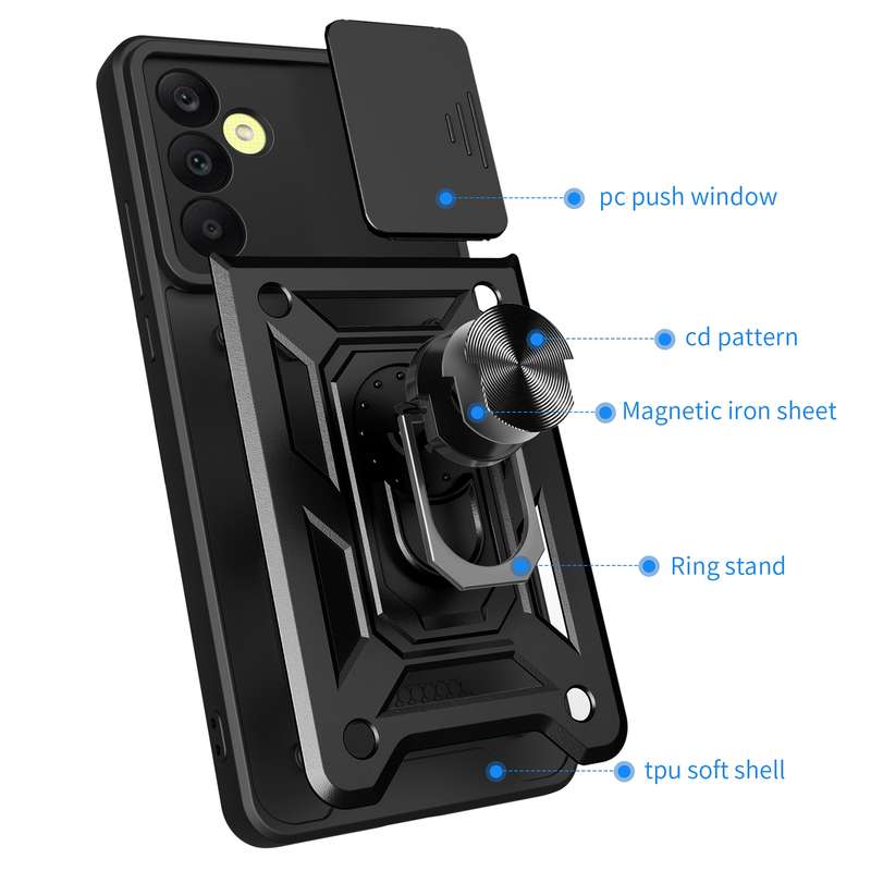 For Samsung Galaxy A25 5G Sliding Camera Cover Design TPU+PC Phone Case(Rose Gold)