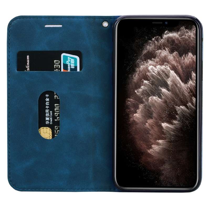For iPhone 11 Pro Max Frosted Business Magnetic Horizontal Flip PU Leather Case with Holder & Card S