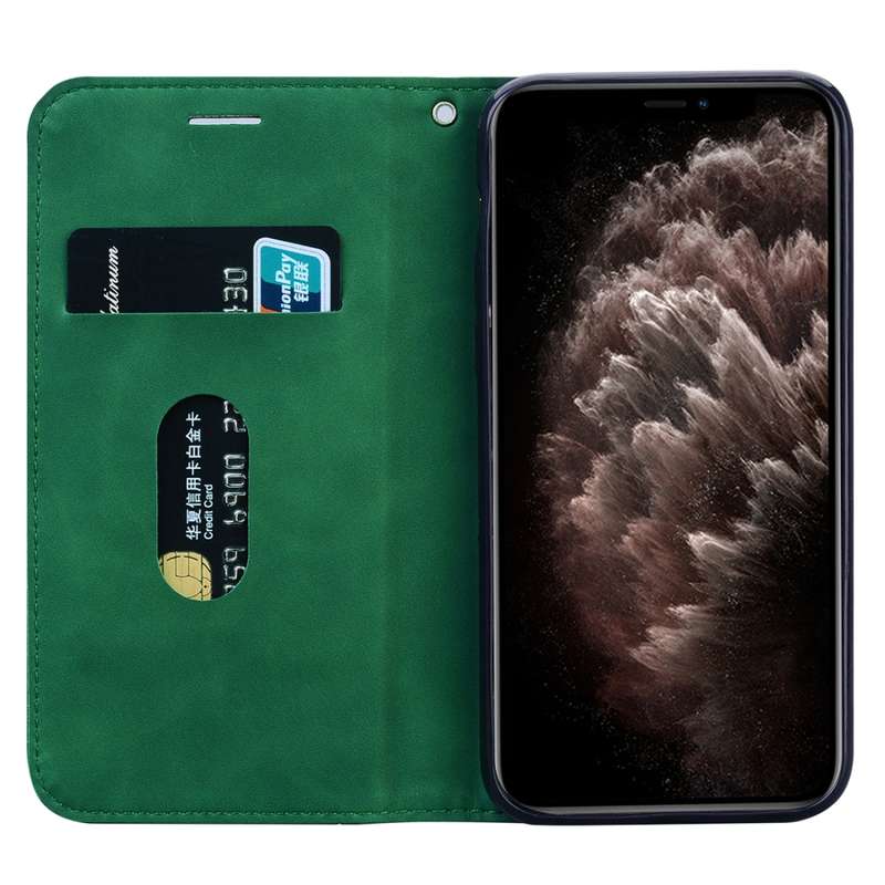 For iPhone 11 Pro Max Frosted Business Magnetic Horizontal Flip PU Leather Case with Holder & Card S