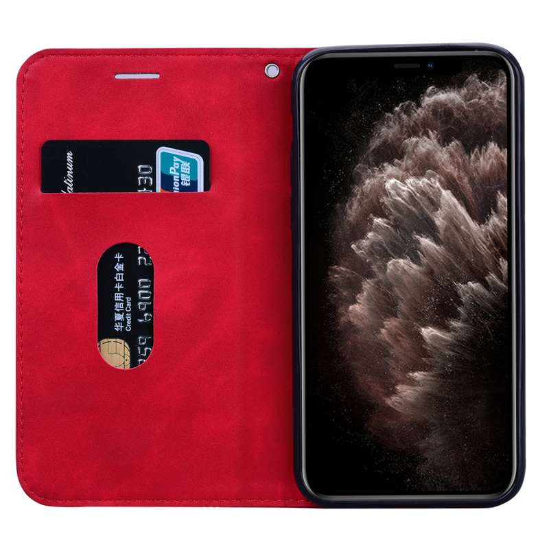 For iPhone 11 Pro Max Frosted Business Magnetic Horizontal Flip PU Leather Case with Holder & Card S