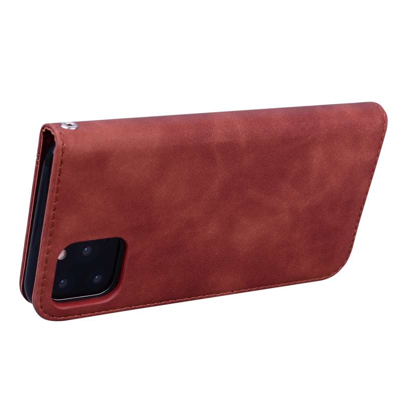 For iPhone 11 Pro Max Frosted Business Magnetic Horizontal Flip PU Leather Case with Holder & Card S
