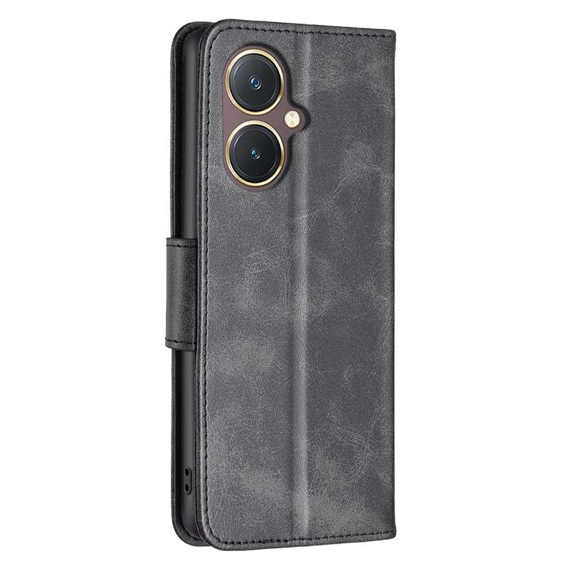 For vivo Y27 4G Lambskin Texture Leather Phone Case(Black)