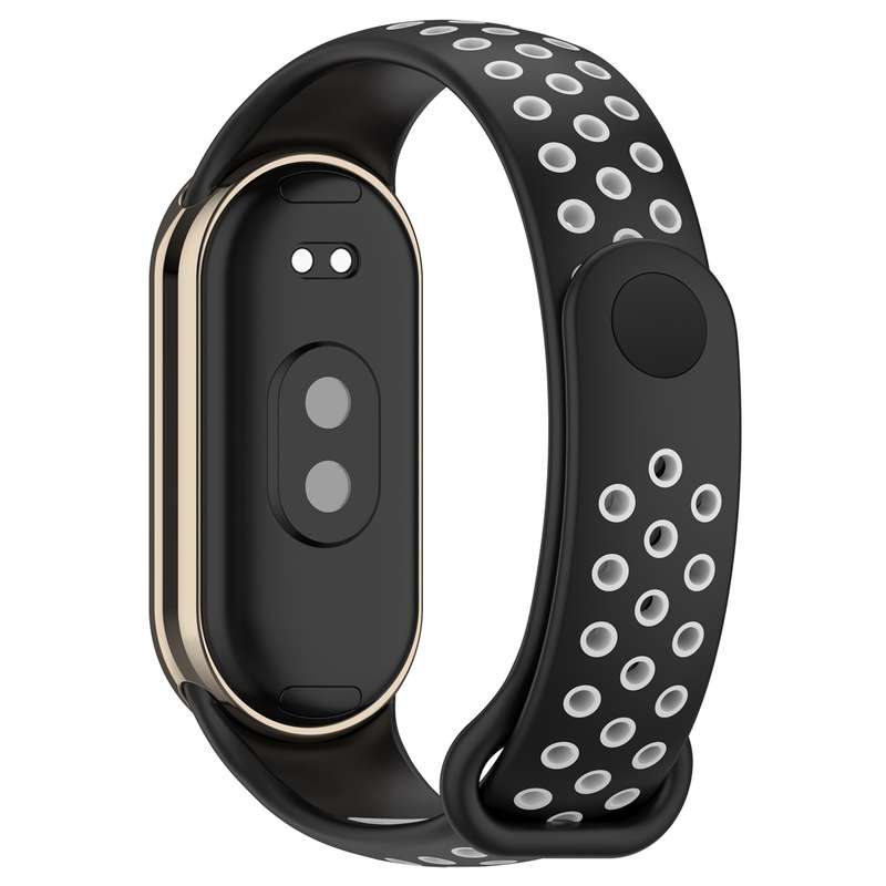 For Xiaomi Mi Band 8 Two Color Nail Buckle Silicone Watch Band(Midnight Blue White)