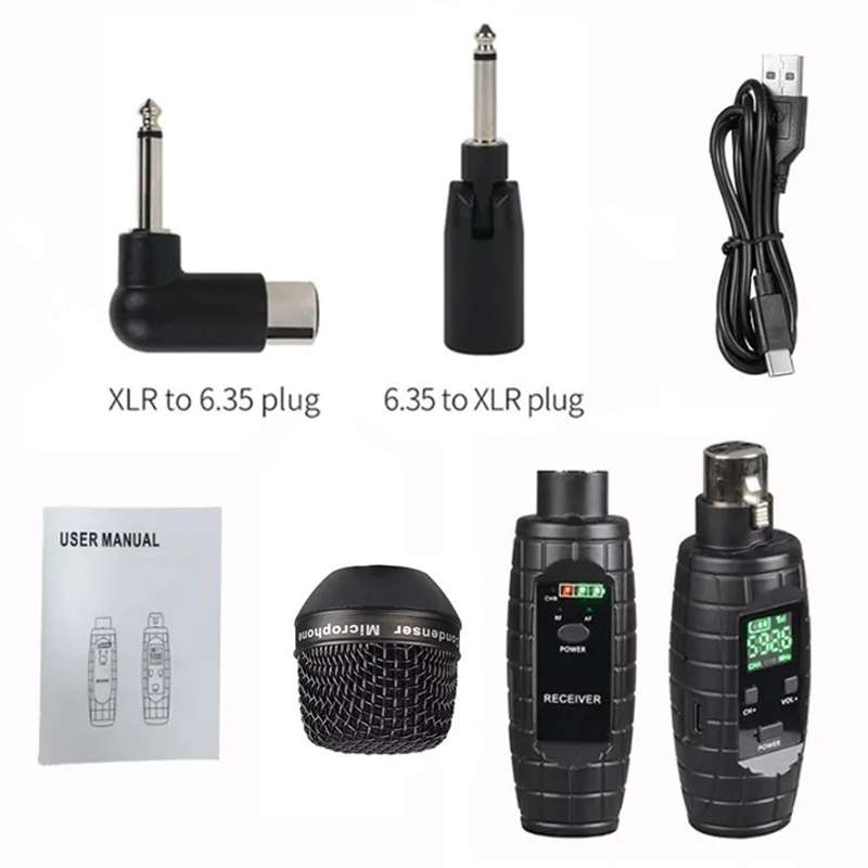 XTUGA U-95 Wireless XLR Transmitter and Receiver UHF Wireless Guitar Transmitter Receiver With Conde
