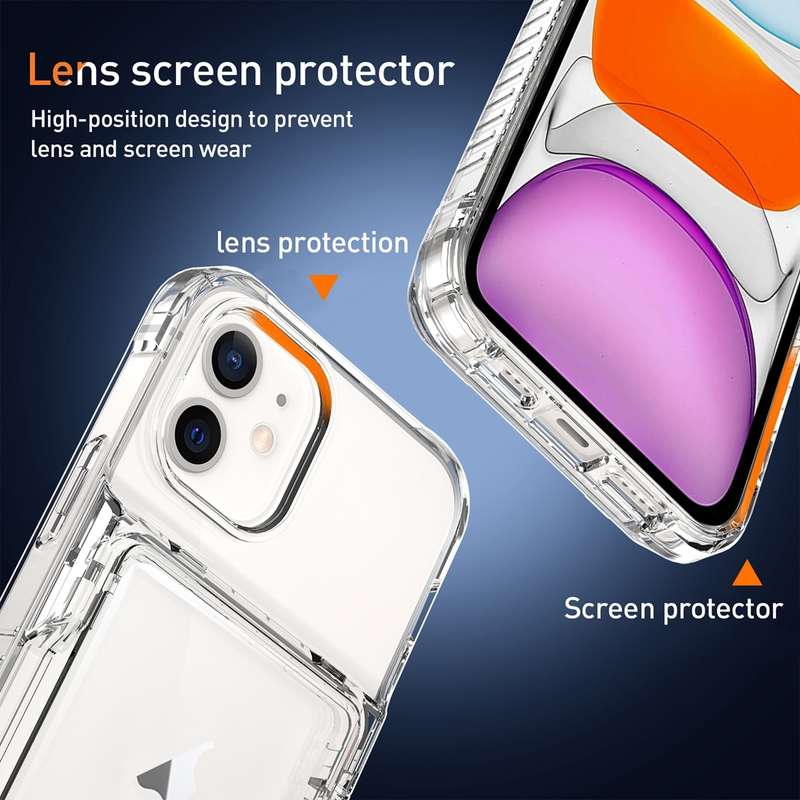 For iPhone 11 Crystal Clear Flip Card Slot Phone Case(Transparent)