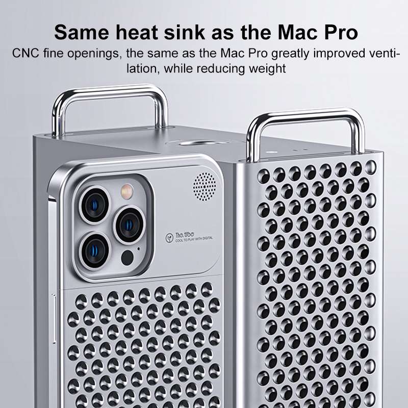 For iPhone 14 Pro Max Aromatherapy Aluminum Alloy Cooling Phone Case(Silver)