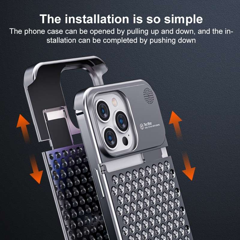 For iPhone 14 Pro Max Aromatherapy Aluminum Alloy Cooling Phone Case(Silver)