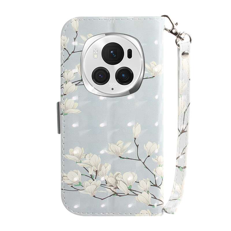 For Honor Magic6 Pro 3D Colored Horizontal Flip Leather Phone Case(Magnolia)