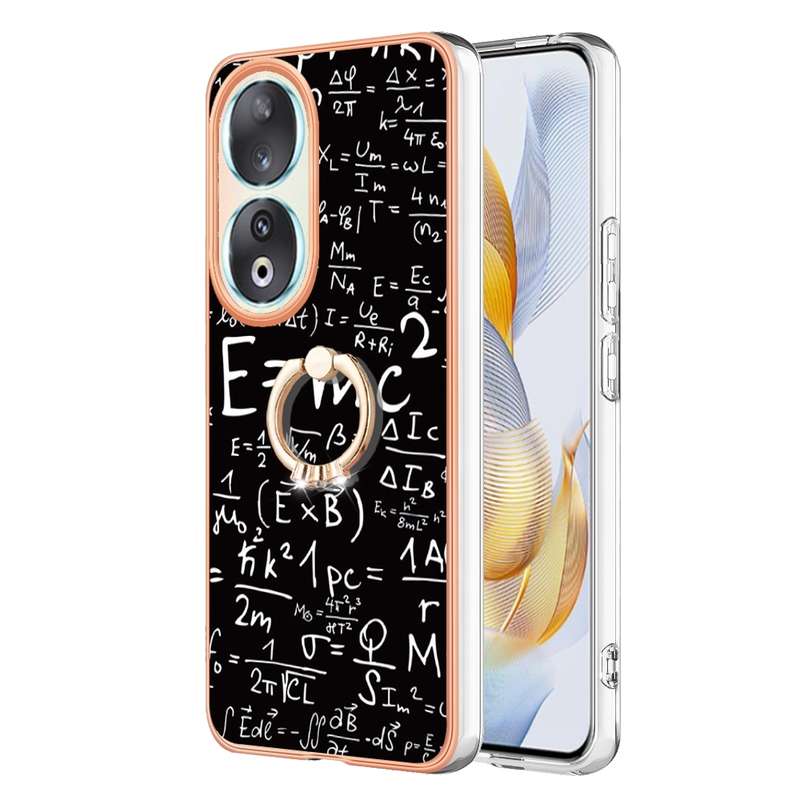 For Honor 90 5G Electroplating Dual-side IMD Phone Case with Ring Holder(Natural Growth)