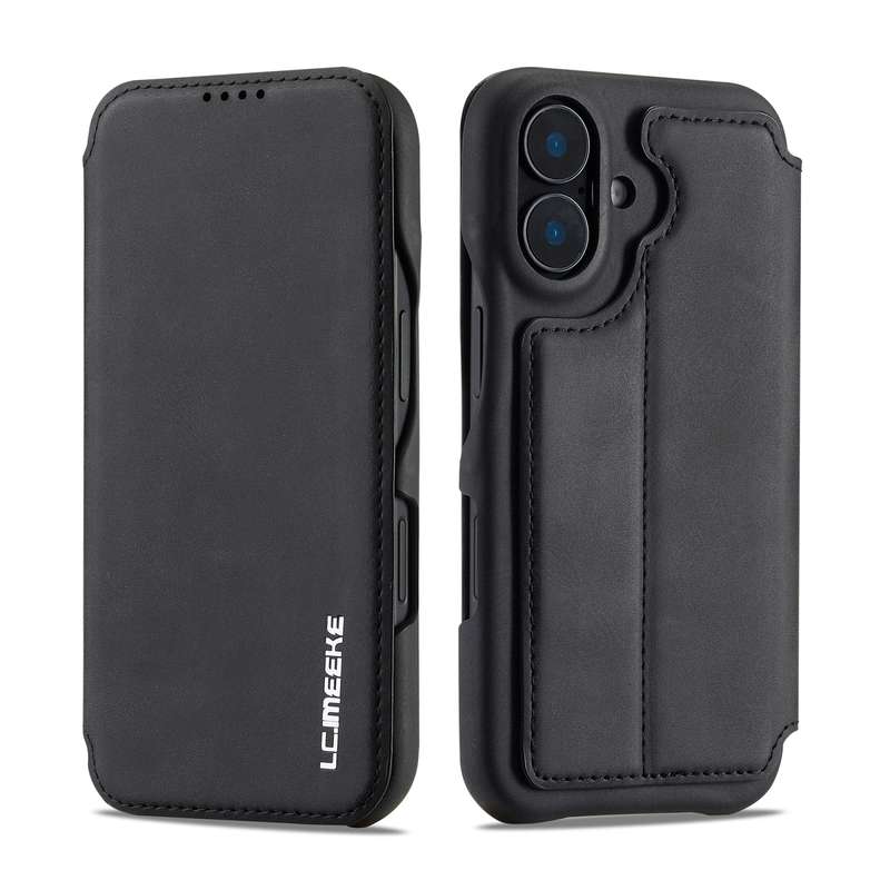For iPhone 16 LC.IMEEKE Hon Ancient Series Flip Leather Phone Case(Blue)