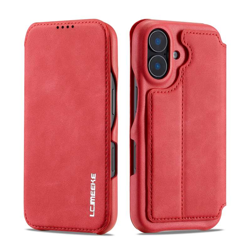 For iPhone 16 LC.IMEEKE Hon Ancient Series Flip Leather Phone Case(Blue)